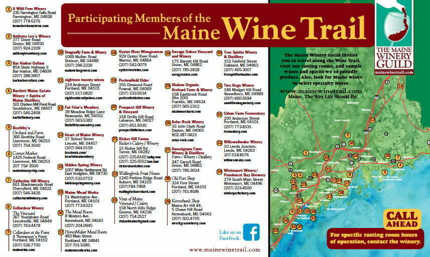 Maine Wine Trail Map | Maine Winery Guild